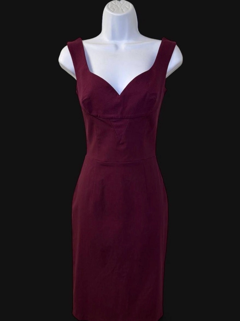 Hybrid Sleeveless Burgundy Sheath Dress